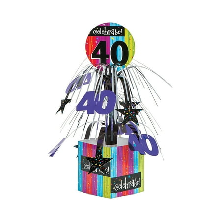 40th Birthday Centerpieces - Milestone 40th Centerpiece for Birthday - Party Supplies - Licensed Tableware - Misc Licensed Tableware - Birthday - 1 Piece