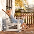 thumbnail image 3 of Outsunny 2-Person Outdoor Glider Bench Patio Double Swing Rocking Chair Loveseat w/ Slatted HDPE Frame for Backyard Garden Porch, Light White, 3 of 9