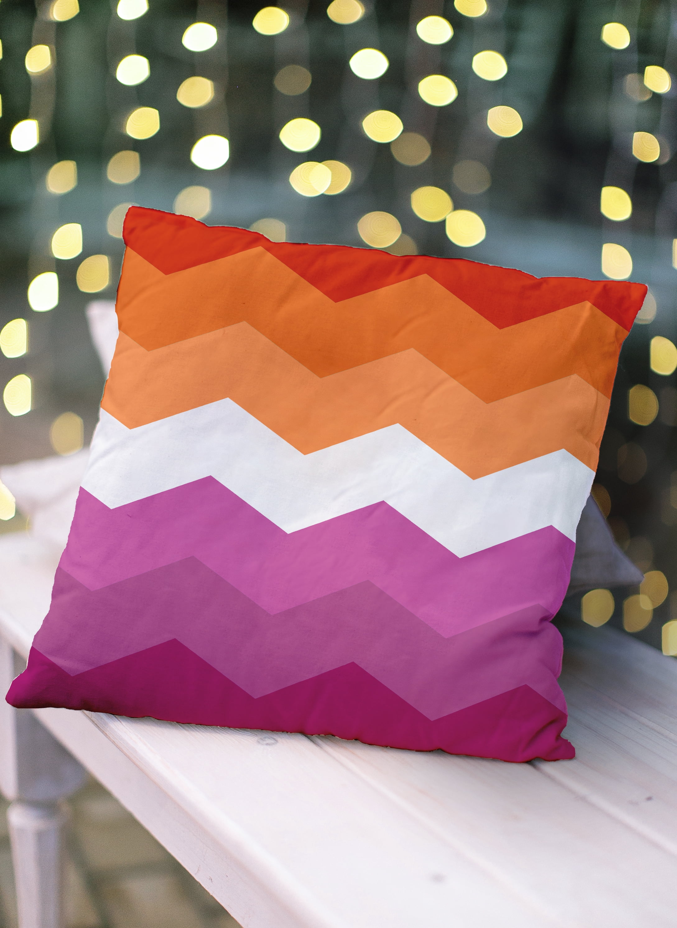 Simply Daisy 16" x 16" Contemporary Chevron Pride Day Polyester Throw Pillow