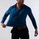 thumbnail image 4 of pstuiky Camisas de manga larga abrigadas para hombre, Camisa informal de manga larga con botones y elástico para hombre top de hombre s, 4 of 9