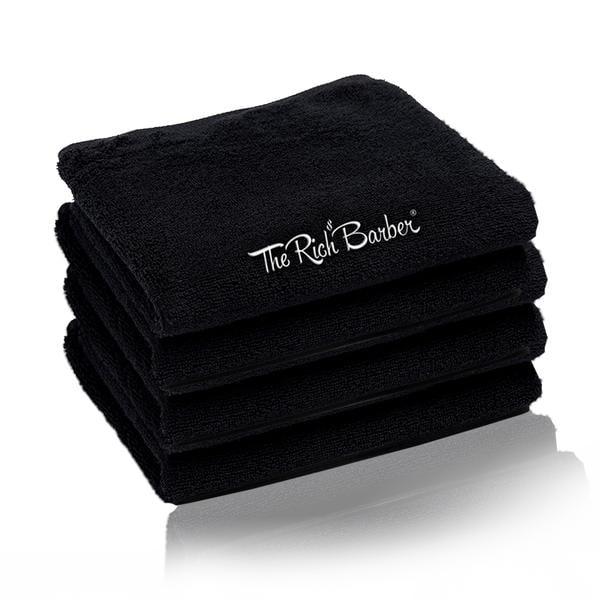 The Rich Barber® Plush Salon Towels (4 pack) Durable Black Towels for