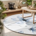 thumbnail image 3 of Round Rugs 4Ft, Blue Painting Floral Round Area Rug Washable Indoor Throw Carpet, Farmhouse Flowers Classic Soft Non Slip Circle Rug for Kitchen Nursery Room Home Decor Aesthetic, 3 of 8