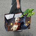 thumbnail image 7 of Snowman Reusable Foldable Large Capacity Oxford Cloth Storage Basket Shopping Bag Laundry Basket, 7 of 7