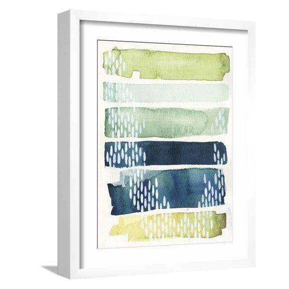 Art.com Aqua Streak II Art Print by Grace Popp, White Frame Wall Art, 17" x 21"