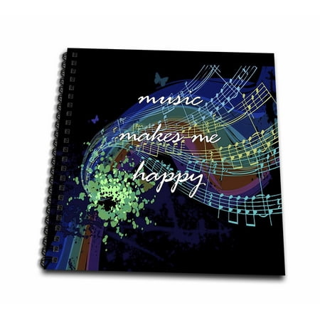 3dRose Image of A Rainbow of Notes With Butterflies - Mini Notepad, 4 by 4-inch