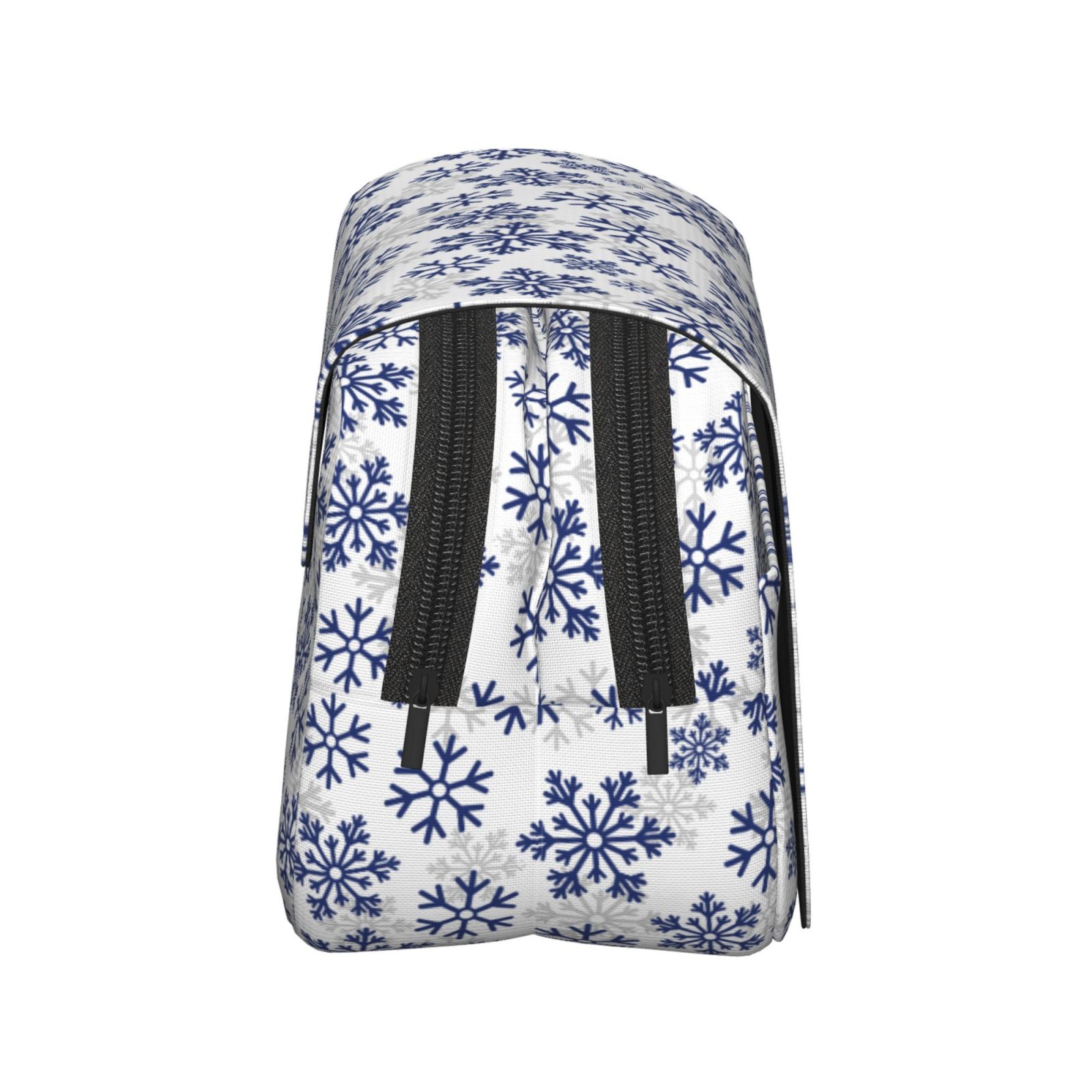 Rateoe Dark Blue Snowflakes Pattern Double Clamshell Pen Case, Storage Organizer with Two Zipper Compartments– Holds Up to 50 Pencils & Pens
