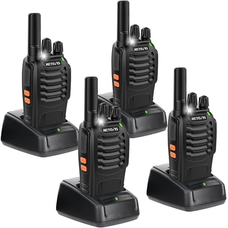 H-777 walkie talkies for adults 4 pack, 2 Way Radio Long Range, Handheld Two Way Radios for Adults, Short Antenna, LED Flashlight, Emergency Alarm, 16 Channel