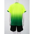 thumbnail image 4 of TSSOE Boys Short Sleeve T-Shirt and Shorts Set Kids Football Basketball Suit Running Workout Clothes Fluorescent Green XXS, 4 of 7