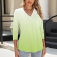 thumbnail image 4 of T-Shirts for Women 3/4 Sleeve V-Neck Solid Gradient Base Top Three Quarter Shirt Tee, 4 of 7
