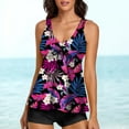 thumbnail image 2 of GEWSEY Womens Blouson Tankini Top No Bottom Loose Fit Swim Top Modest Tank Top Hot Pink, XL, 2 of 5