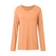 thumbnail image 4 of Camiseta de manga larga y cuello en V de color liso para mujer - Top informal elegante con hombros al aire, 4 of 5
