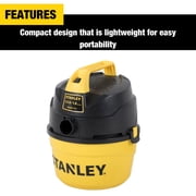 Stanley 1 Gallon 1.5HP Portable Poly Series Wet and Dry Vacuum Cleaner