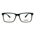 thumbnail image 2 of Mens 52mm TR90 Plastic Rectangle Wood Grain Arm Horn Rim Optical Frame Shiny Black, 2 of 4