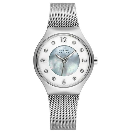 Time 14427-004 Womens Solar Collection Watch with Mesh Band and scratch resistant sapphire crystal. Designed in (Best Scratch Resistant Watches)