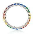 thumbnail image 3 of 2mm Ladies Sterling Silver Eternity Ring Rainbow Round Cut CZ Prong Set Rhodium Plated Band - JA01243BRG-7, 3 of 3