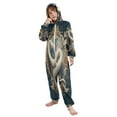 thumbnail image 5 of BZSMCE Unisex One-piece Pajama Cotton Sleepwear Honeycomb Pattern Printed, 5 of 8