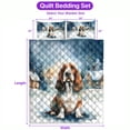 thumbnail image 5 of Hello Winter Basset Hound Welcome Snowy Night Watercolor Vintage Quilt Bedding Set Bassets Dog Breed Lovers Gifts Idea 1 Blanket Bed Cover 2 Pillowcases - 01011, 5 of 5