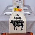 thumbnail image 4 of Table Runner Dresser Scarves 120 Inch Long, Vintage Farmhouse Animal Silhouette Linen Dining Table Runners Rooster Pig Cow Farm Life Tabletop Scarf for Wedding Holiday Party Kitchen, 4 of 7