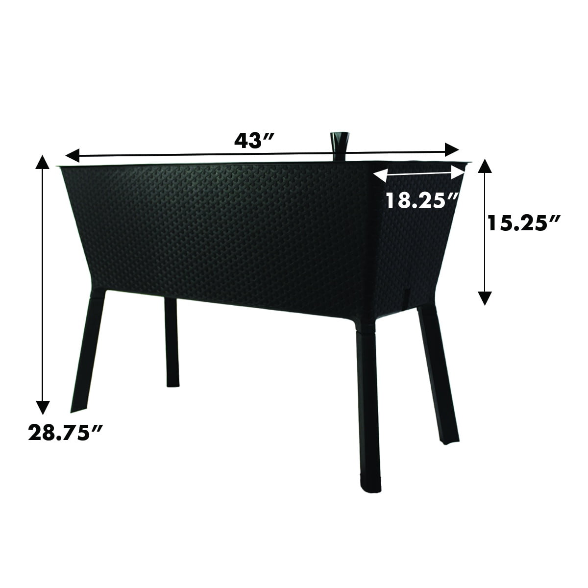 EMSCO Oasis XL Self-Watering Raised Garden, UV-Protected Charcoal Resin