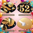 thumbnail image 4 of Golden Theme Happy 52nd Birthday Banner Sparkling Fireworks 52nd Birthday Display Star Pattern Gold Balloons Birthday Party Backdrop for 52nd Birthday Party Adult Celebration Indoor Decoration, 4 of 9