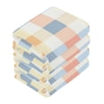 thumbnail image 4 of BZSMCE Towel Cotton Face Towel Soft Hand Towels Fashion Blue Red Orange and White Checkered Pattern Pattern, 4 of 9