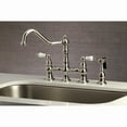 thumbnail image 6 of Kingston Brass KS3276PLBS Restoration 8" Bridge Kitchen Faucet with Sprayer, Polished Nickel, 6 of 7