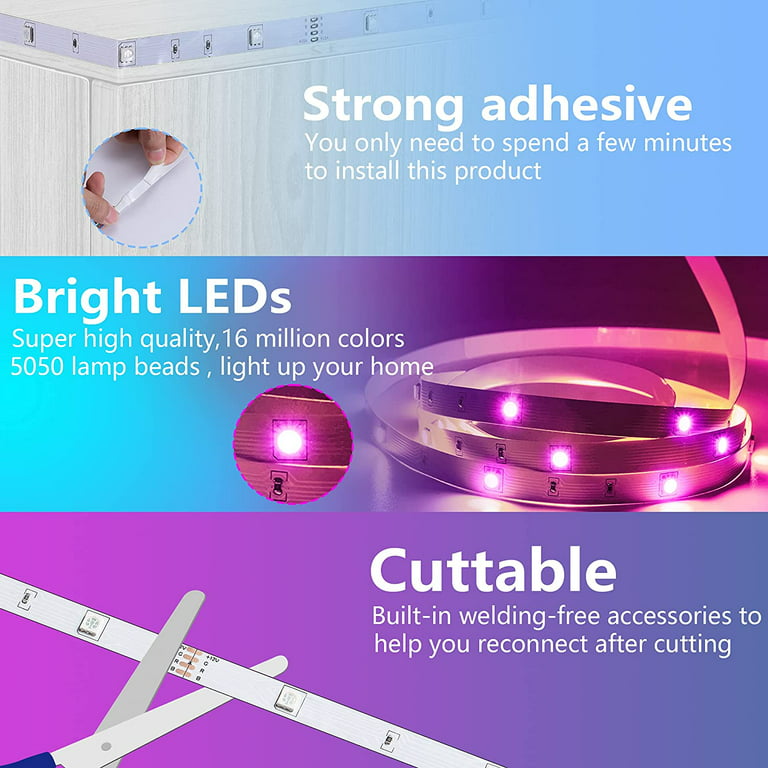 Rétro-éclairage LED TV, 4x50cm RGB Bande LED Strip Flexible