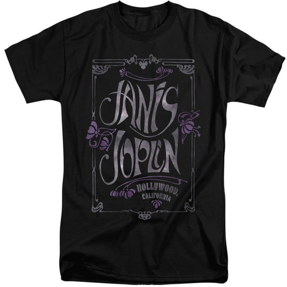 Janis Joplin Janis Deco Type Unisex Adult Tall T Shirt,Black, 3X-Large