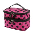 thumbnail image 1 of asddcavvf Organizer Double Layer Double Zipper Receive Bag Makeup Bag Dot Pattern Toiletry Bag Case, 1 of 3