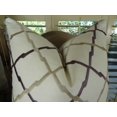 thumbnail image 2 of Thomas Collection White Purple Taupe Linen Embroidered Geometric Pillow - 11180, 2 of 5