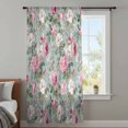 thumbnail image 4 of Vintage Spring Floral Sheer Curtains 108 Inches Extra Long, Botanical Summer Pink Green Light Filering Curtains, Privacy Drapes Simi Floor to Veiling Curtain for Living Room Bedroom Window Treatment, 4 of 9