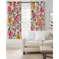 thumbnail image 2 of Red Yellow Floral Blackout Curtains 96 Inch Length Retro Spring Leaves Flower Thermal Insulated Window Curtain Window Drapes 2 Panels for Bedroom Living Room 52"Wx96"L, 2 of 9