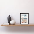 thumbnail image 2 of Lighthouses On Multicoloured Pebble Beach Watercolour Painting Artwork Framed Print Wall Art 9X7 Inch, 2 of 5