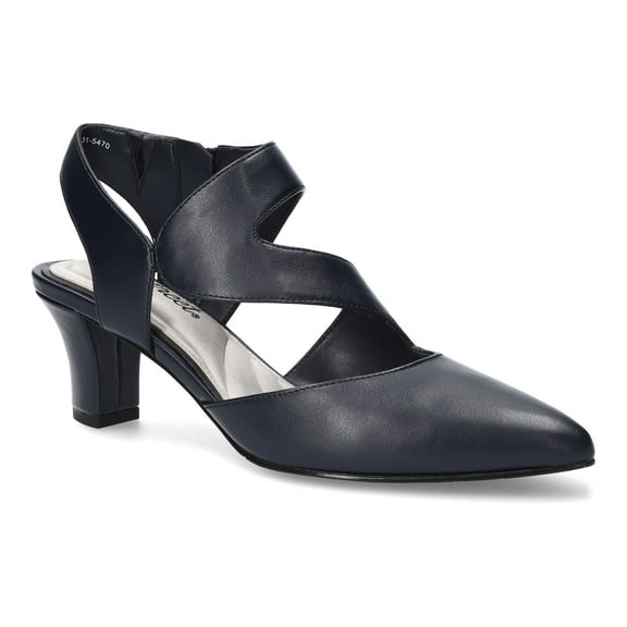 Easy Street Venue Women's Asymmetrical High Heels Color: Navy Size: 8.5