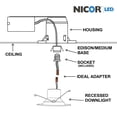 thumbnail image 6 of Nicor Lighting DCR561081204KAC 0.83 in. 901 Lumen Aged Copper LED Recessed Downlight Retrofit Light Fixture - 4000K, 6 of 9