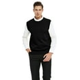 thumbnail image 2 of TOPTIE Men's 100% Cotton Knit Sweater Vest, Crew Neck Solid Color, 2 of 9