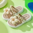 thumbnail image 2 of Zshosam Girls Slippers Kids Cloud Slides Girls Flip Flops Slip On Beach Sandals Youth Pool Shower Shoes Summer Slippers (Khaki,13), 2 of 6