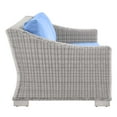 thumbnail image 3 of Modway Conway Outdoor Patio Wicker Rattan Sofa in Light Gray Light Blue, 3 of 8