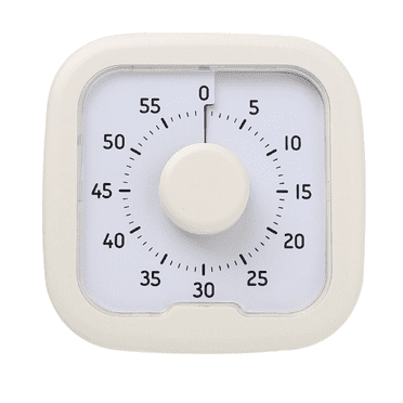 Silent Visual Timer 60-Minute Stopwatch Alarm Clock Countdown Timer with Stand Visualization Kitchen Cooking Timer White