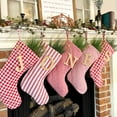 thumbnail image 3 of Perfect Red 3 Quilted Plaid Gingham Homespun Christmas Stocking with Personalized Letter D Charm by Marilee Home, 3 of 7