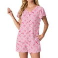 thumbnail image 2 of MINTREUS Women's Knit Pajamas Set Ruffle Sleeves Sleepwear Casual 2 Piece Pjs Soft Loungewear with Pockets, 2 of 6