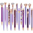 thumbnail image 1 of Bolígrafo Colarr Crystal Diamond con purpurina, 16 unidades, color morado, 1 of 7