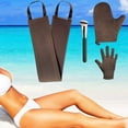thumbnail image 4 of Self Tanning Mitt Applicator Kit, Includes Velvety Self Tanner Mitt, Back Tanning Applicator, Exfoliating Glove, Angled Self Tanner Brush for Sunless Tan Lotion Mousse Gel (Bronze, 4 Pack), 4 of 7