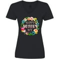 thumbnail image 3 of Inktastic Happy Mother's Day- flowers Women's V-Neck T-Shirt, 3 of 5