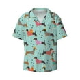 thumbnail image 6 of Kdxio Men's Hawaiian Shirt for Men Short Sleeve Shirt Christmas Dachshund Summer Casual Holiday Beach Button Down T-Shirts, 6 of 7