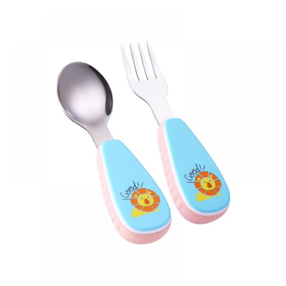 Baby fork and spoon toddler utensils feeding training child tableware set 2 TFSU
