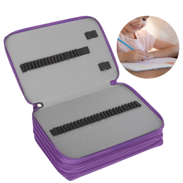 Estuche Para Lápices De Gran Capacidad, Estuche Para Bolígrafos De PU, 252 Agujeros, Bolsa De Papelería Con Cremallera De 5 Capas Con Correa, Ajuste Ajustable, Diseño Exclusivo