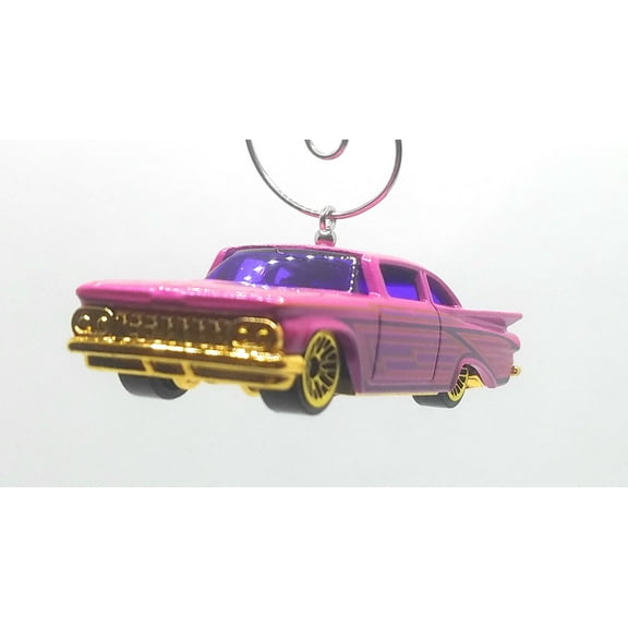 Christmas Ornament for 1959 Chevy Impala Pink/Purple Decals