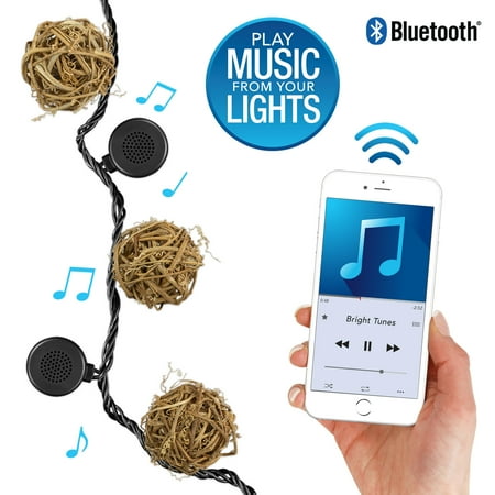 Bluetooth Speaker String Lights Best Bright Tunes IndoorOutdoor White LED's With Decorative Rattan Globe Bluetooth Speaker String Lights Best Bright Tunes IndoorOutdoor White LED's With Decorative Rattan Globe