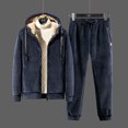 thumbnail image 2 of Conjuntos de chándal de cachemira para hombre, sudadera gruesa con capucha de polar, conjuntos de chándal casuales de marca, conjuntos de chaqueta + pantalón para hombre, sudadera de invierno de piel, 2 of 5